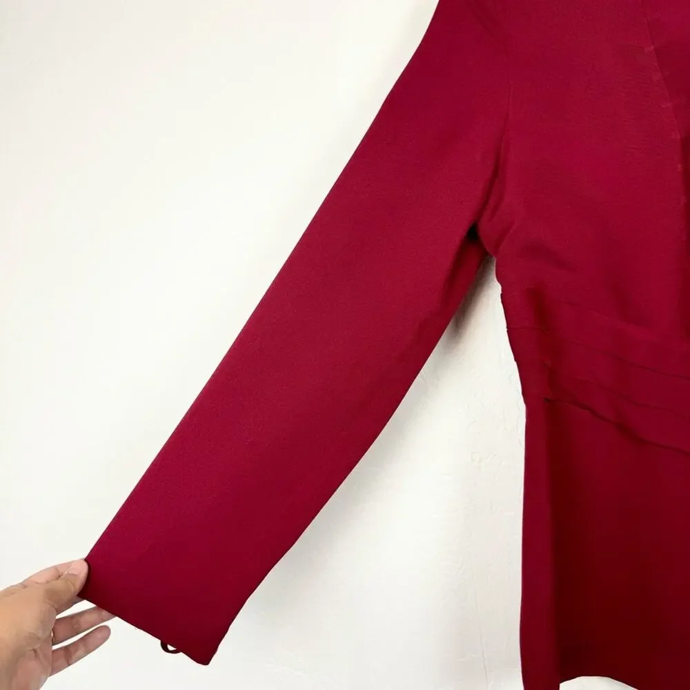 Iro Luana Lace-Up Crepe Corset Peplum Top In Wine‎ Sz 36 [U.S. 4] Minimal Office